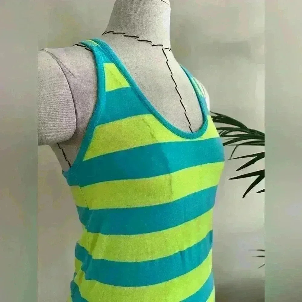 CLEARANCE | Splendid Raceback Tank Top | XS | Layering Top | Bright Blue Yellow